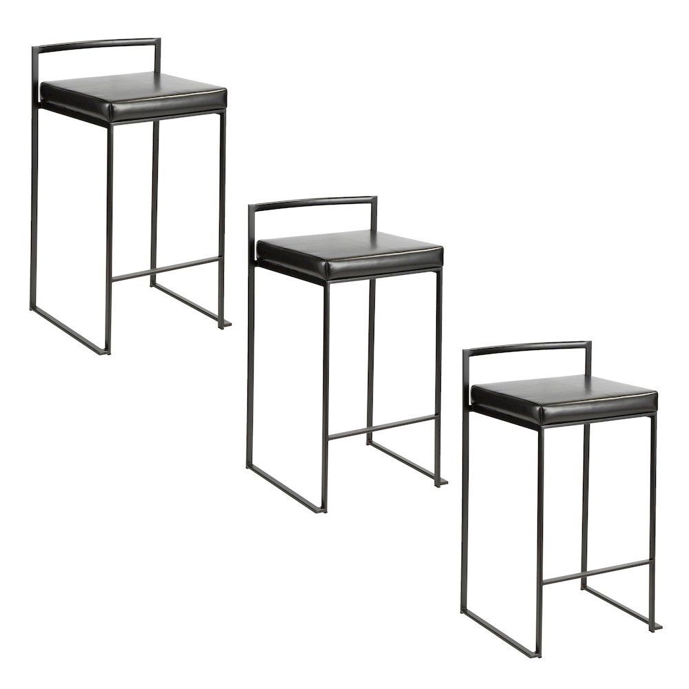 Fuji Stacker 26" Fixed-Height Counter Stool - Set of 3. Picture 1