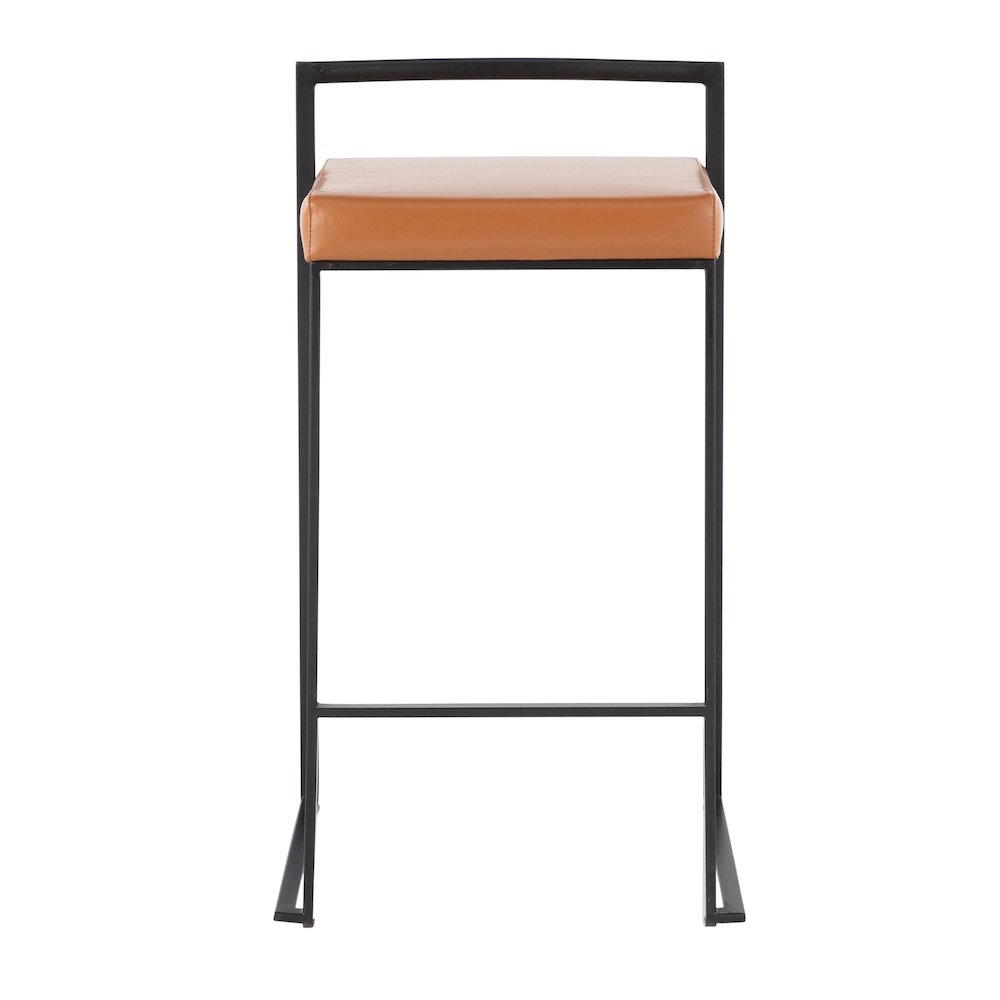 Fuji Stacker 26" Fixed-Height Counter Stool - Set of 3 in Black Metal. Picture 6