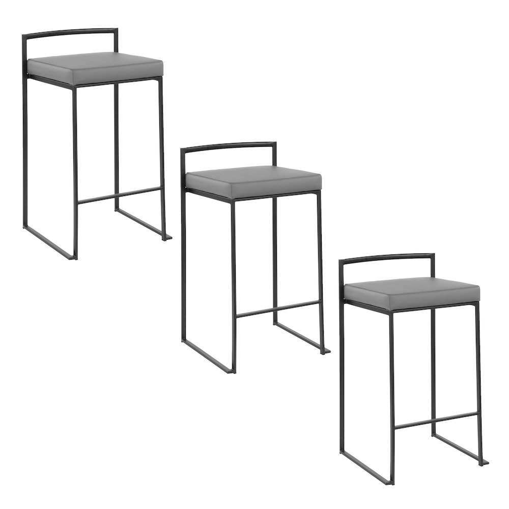 Fuji Stacker 26" Fixed-Height Counter Stool - Set of 3. Picture 1