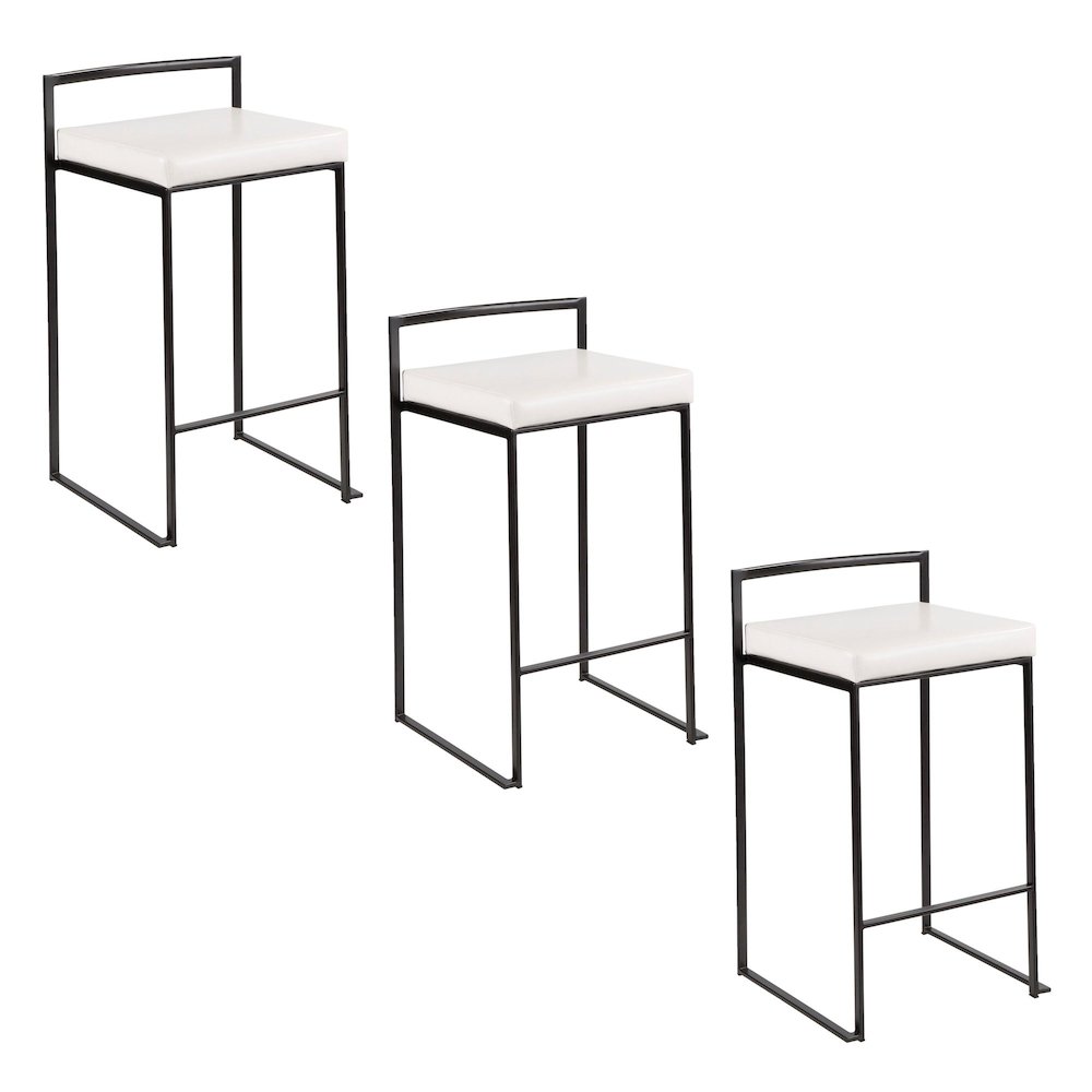 Fuji Stacker 26" Fixed-Height Counter Stool - Set of 3. Picture 1
