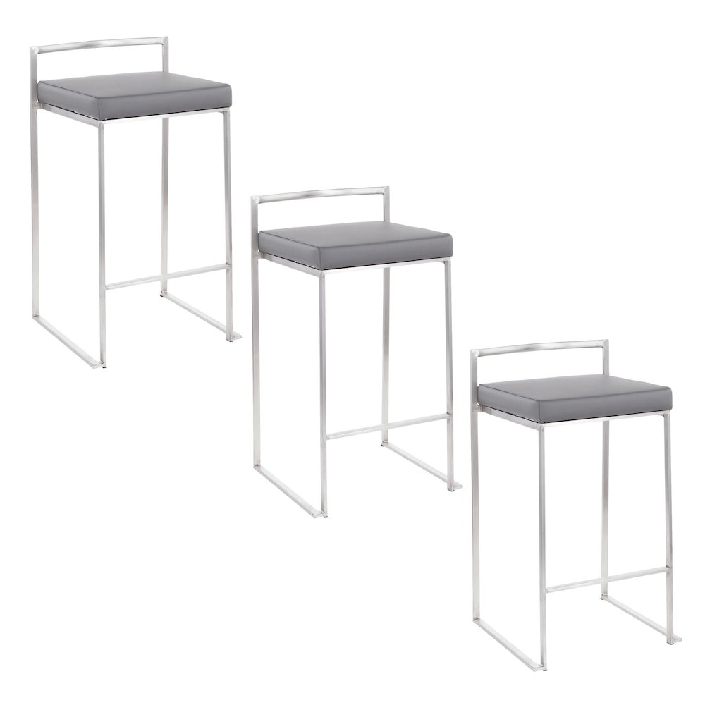 Fuji Stacker 26" Fixed-Height Counter Stool - Set of 3. Picture 1