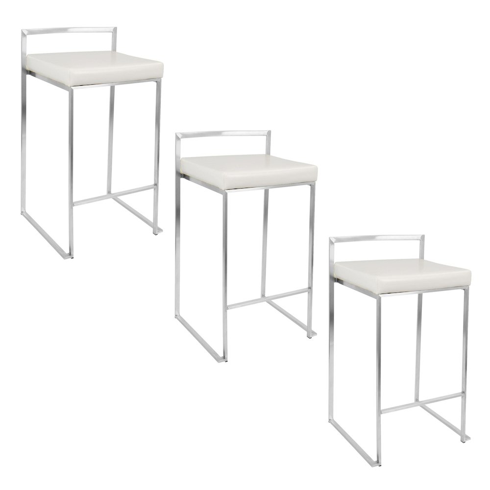 Fuji Stacker 26" Fixed-Height Counter Stool - Set of 3. Picture 1