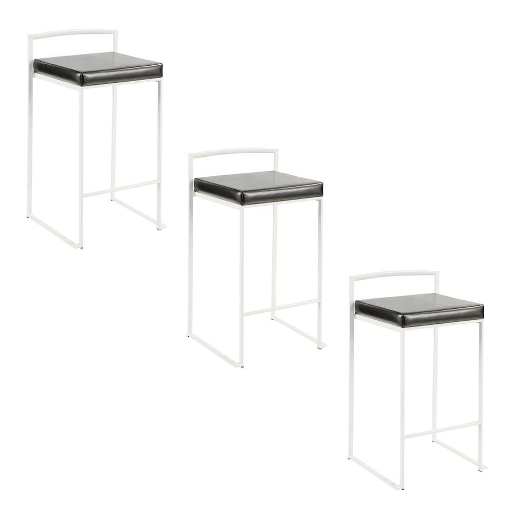 Fuji Stacker 26" Fixed-Height Counter Stool - Set of 3. Picture 1