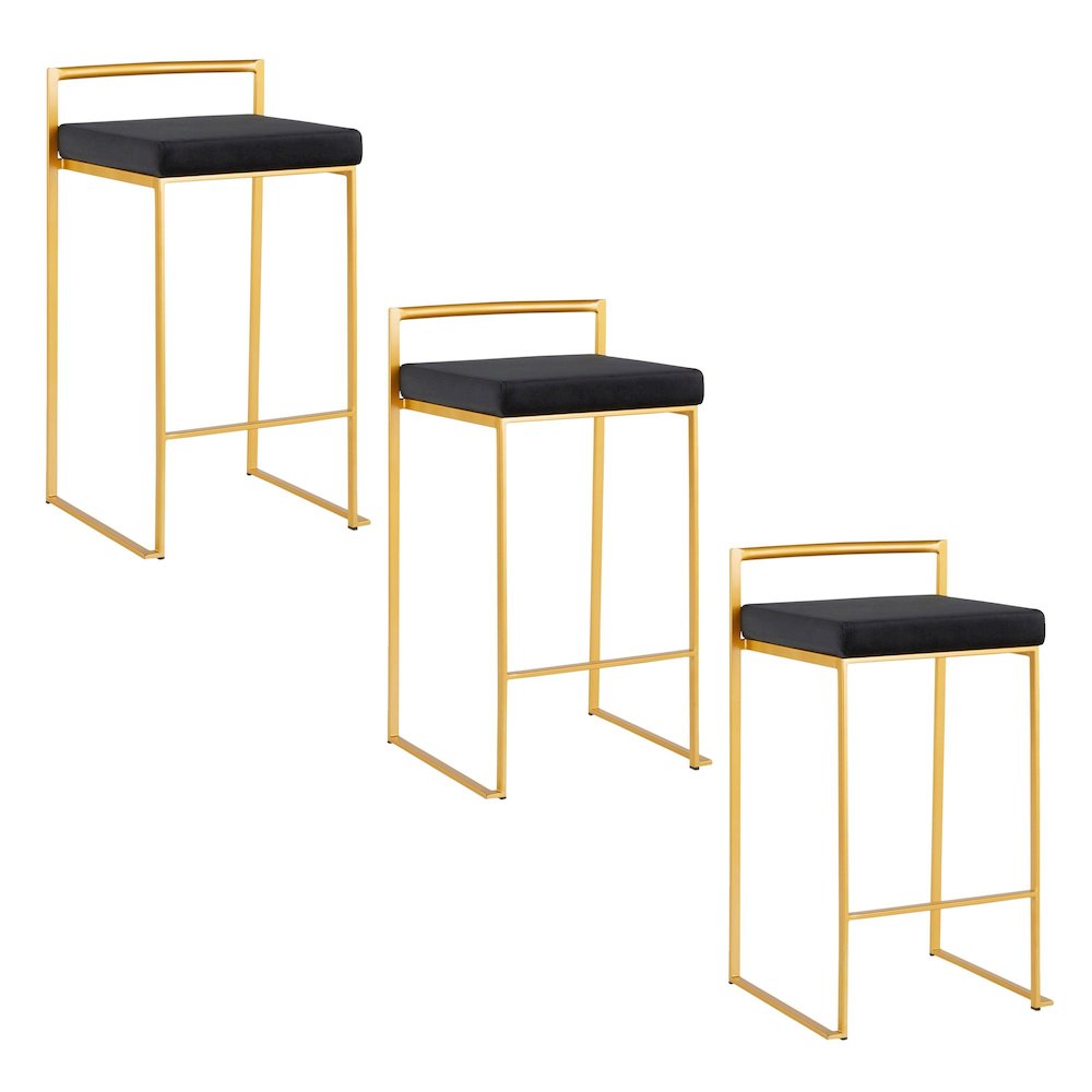 Fuji Stacker 26" Fixed-Height Counter Stool - Set of 3. Picture 1