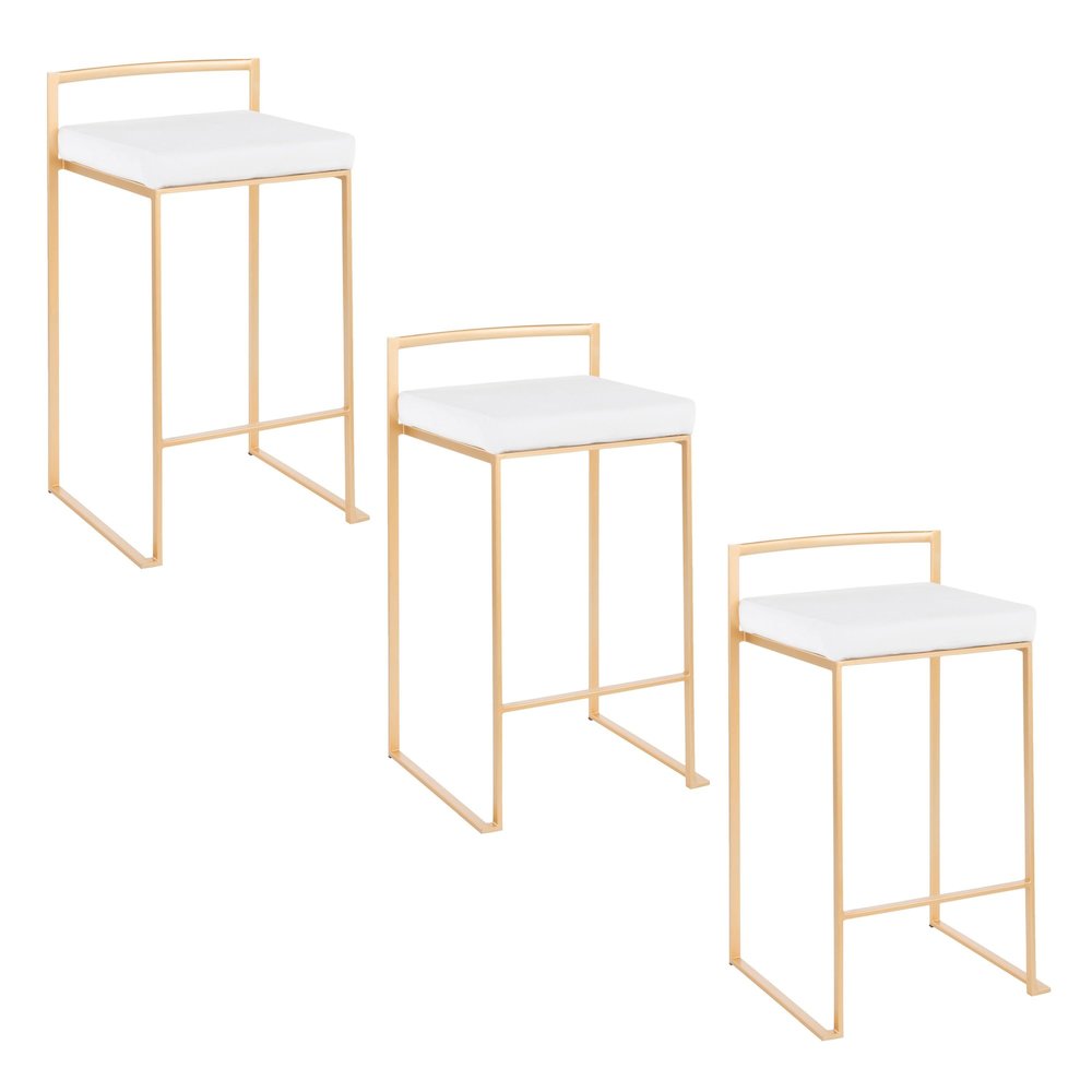 Fuji Stacker 26" Fixed-Height Counter Stool - Set of 3. Picture 1