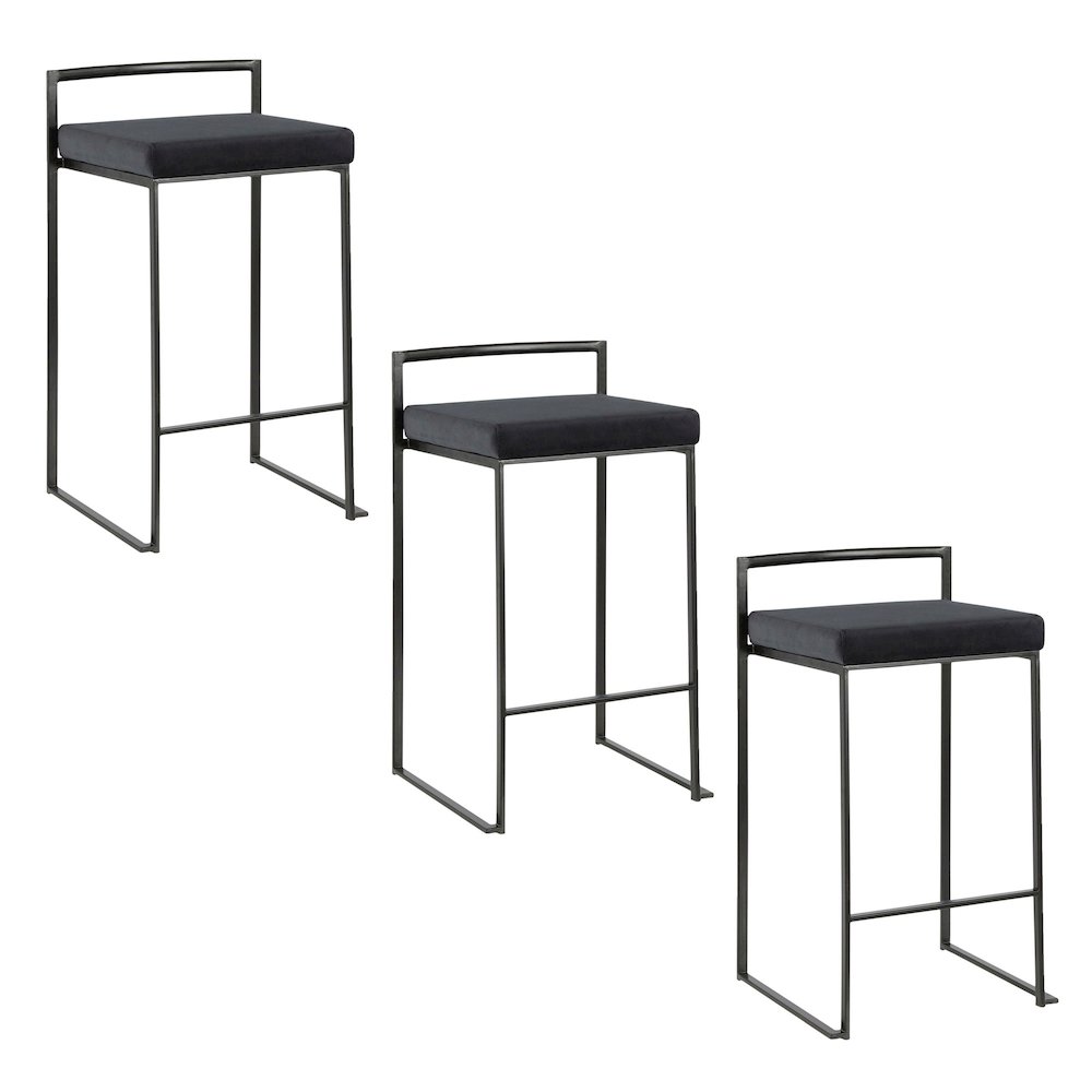 Fuji Stacker 26" Fixed-Height Counter Stool - Set of 3. Picture 1