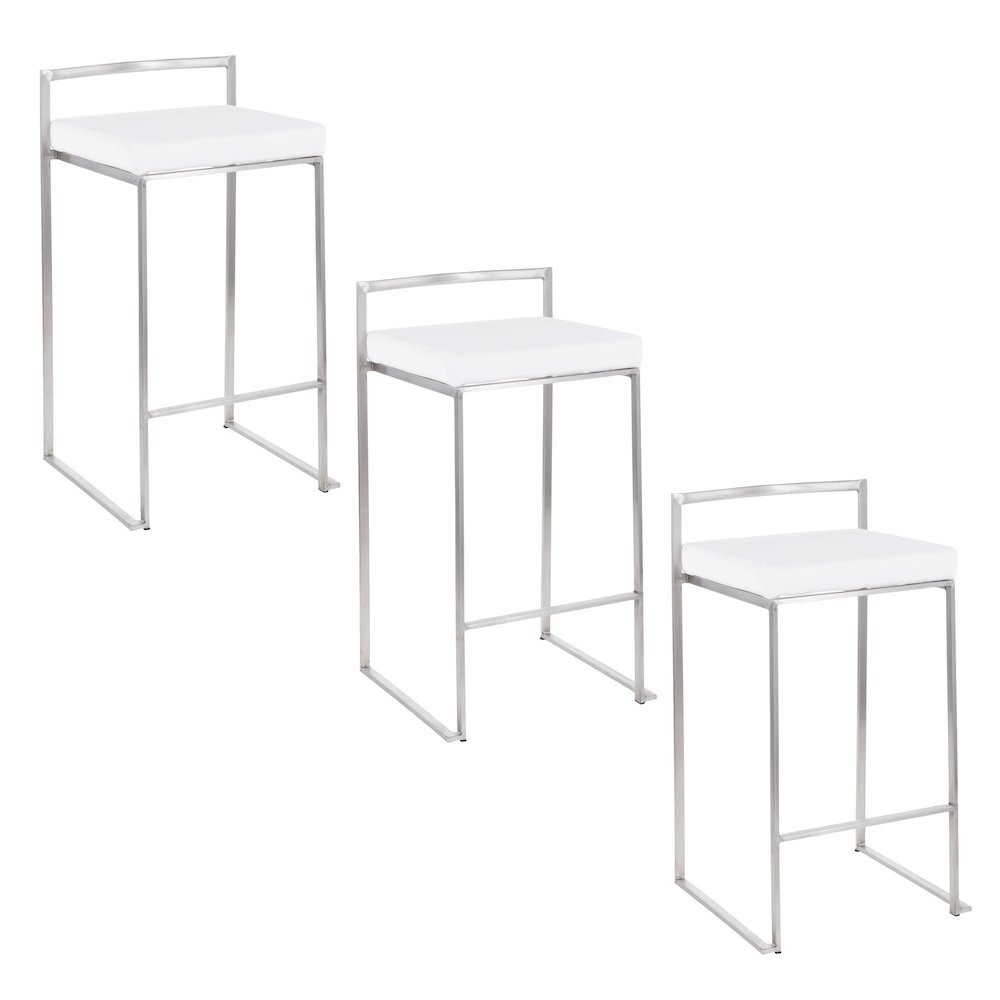 Fuji Stacker 26" Fixed-Height Counter Stool - Set of 3. Picture 1