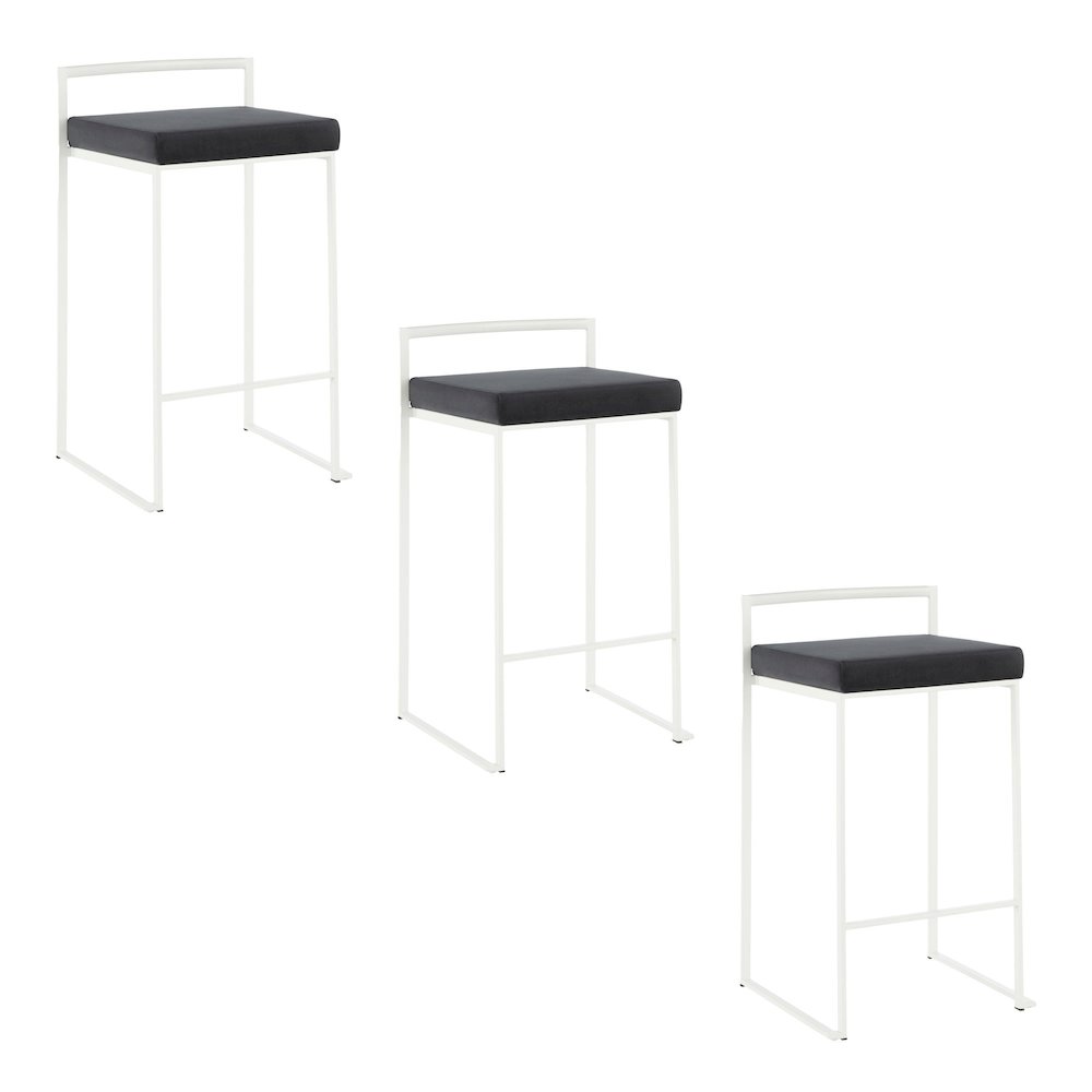 Fuji Stacker 26" Fixed-Height Counter Stool - Set of 3. Picture 1