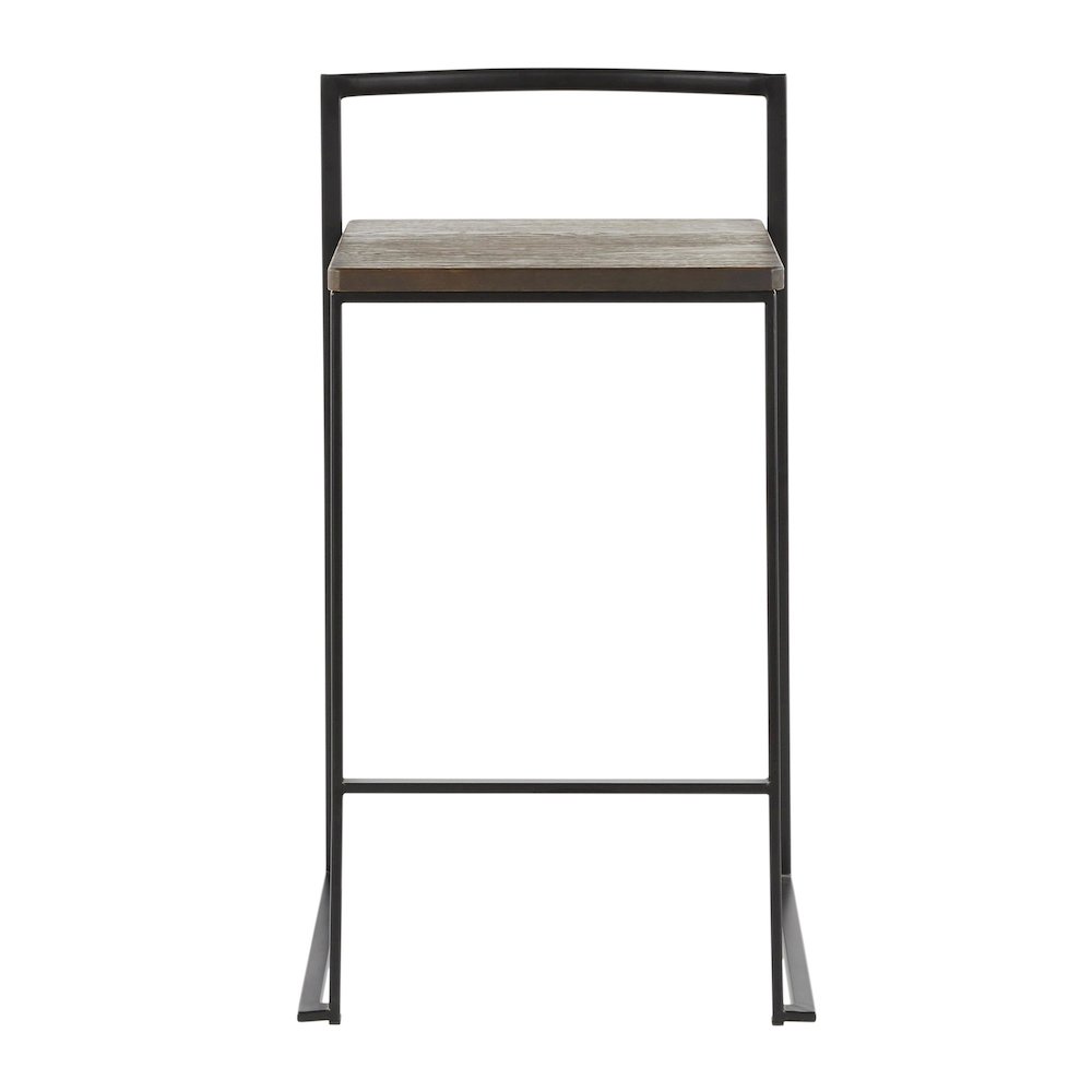 Fuji Stacker 26" Fixed-Height Counter Stool - Set of 3 in Black Metal. Picture 6