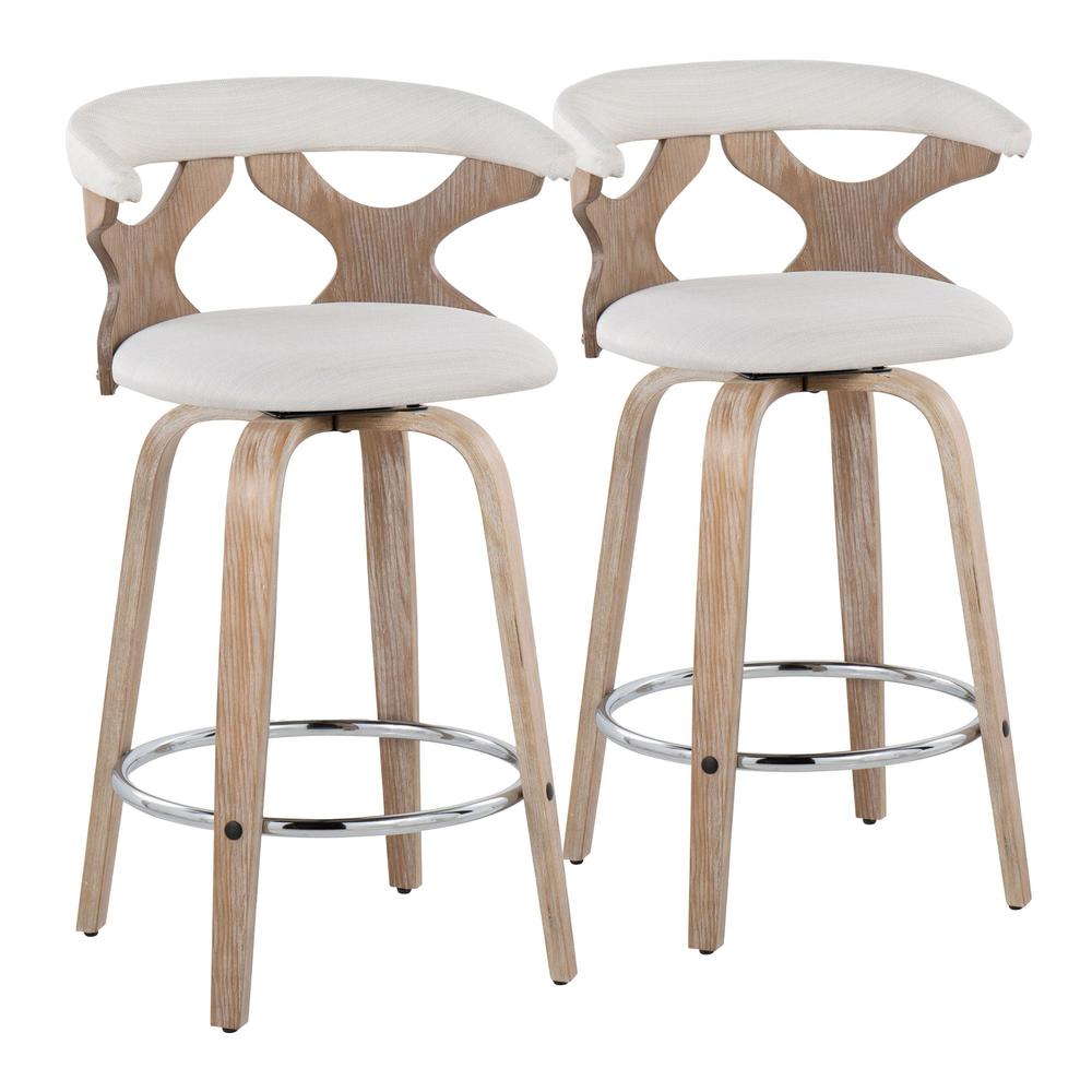Silver Gardenia 26" Fixed-Height Counter Stool - Set of 2. Picture 1