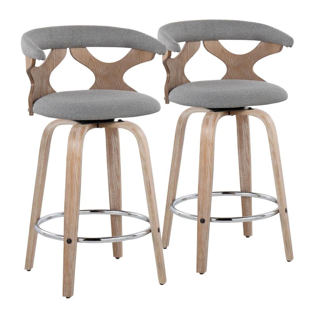 Grey Gardenia 26" Fixed-Height Counter Stool - Set of 2. Picture 1