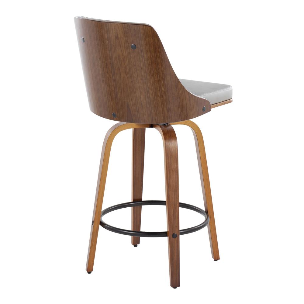 Grey Gianna 26" Fixed-Height Counter Stool - Set of 2. Picture 4
