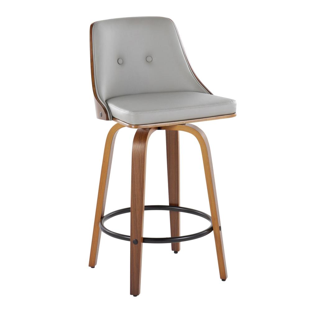 Grey Gianna 26" Fixed-Height Counter Stool - Set of 2. Picture 2
