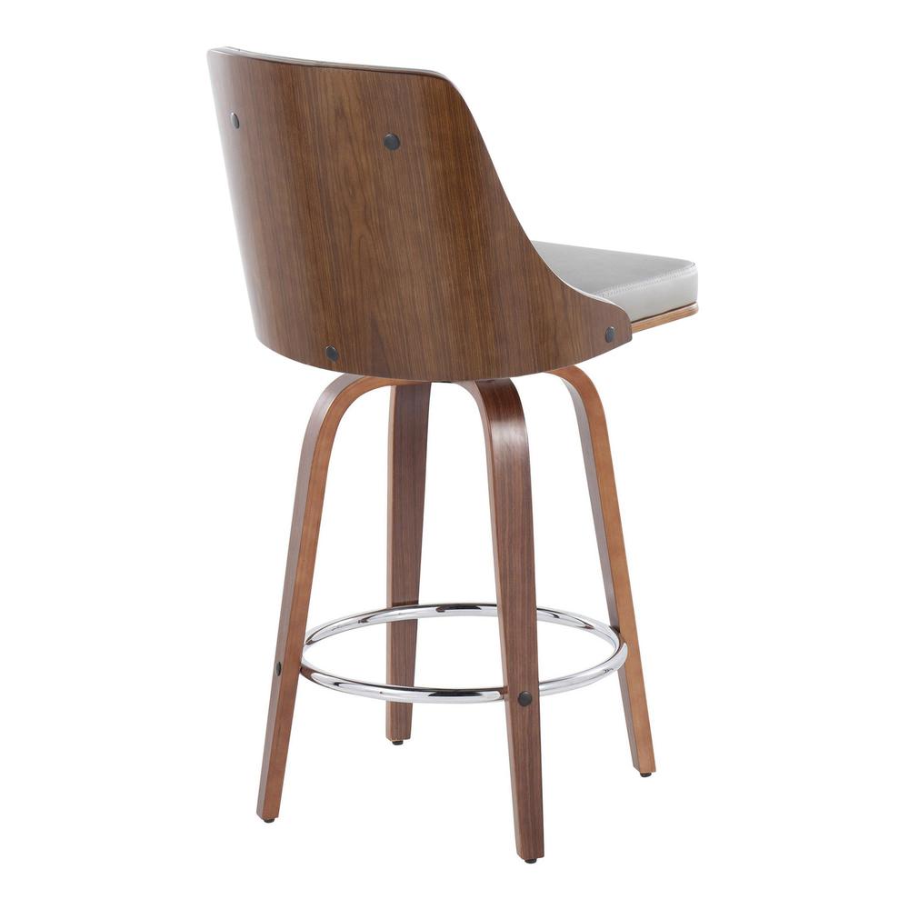 Grey Gianna 26" Fixed-Height Counter Stool - Set of 2. Picture 4
