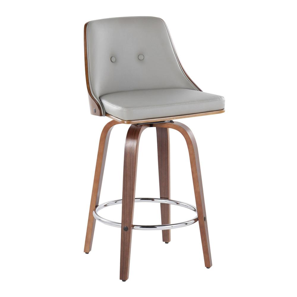 Grey Gianna 26" Fixed-Height Counter Stool - Set of 2. Picture 2