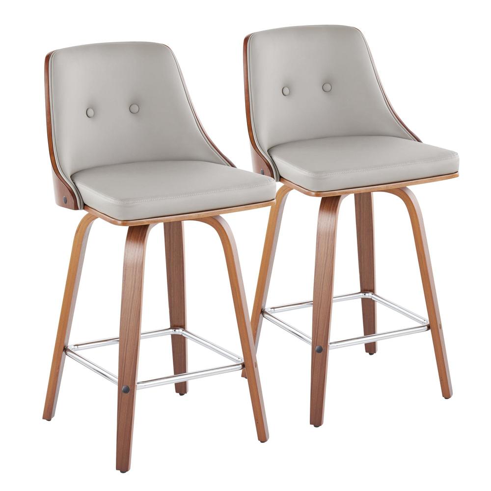Grey Gianna Fixed-Height Counter Stool - Set of 2. Picture 1