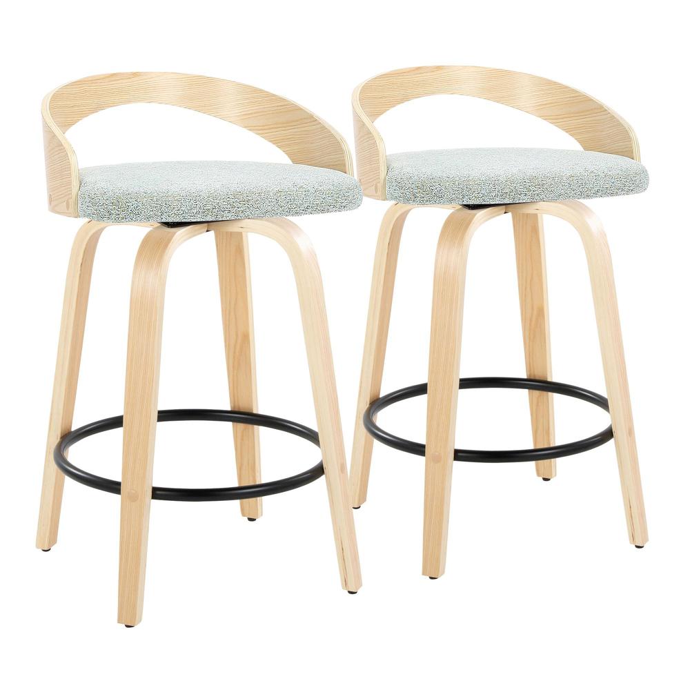 Green Grotto 26" Fixed-Height Counter Stool - Set of 2. Picture 1