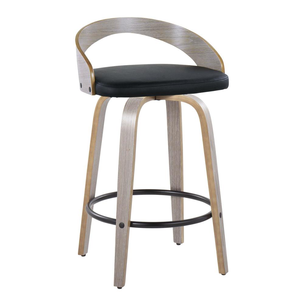 Grey Grotto 26" Fixed-Height Counter Stool - Set of 2. Picture 2
