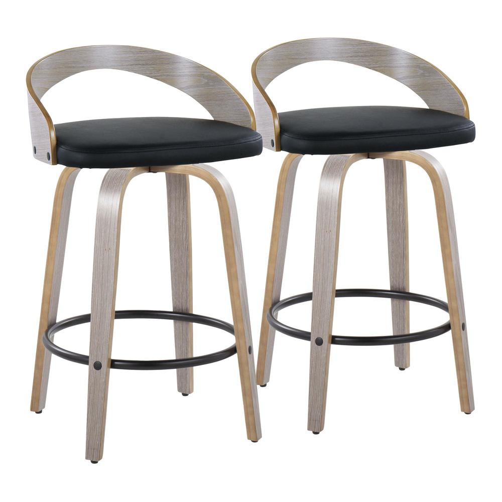 Grey Grotto 26" Fixed-Height Counter Stool - Set of 2. Picture 1