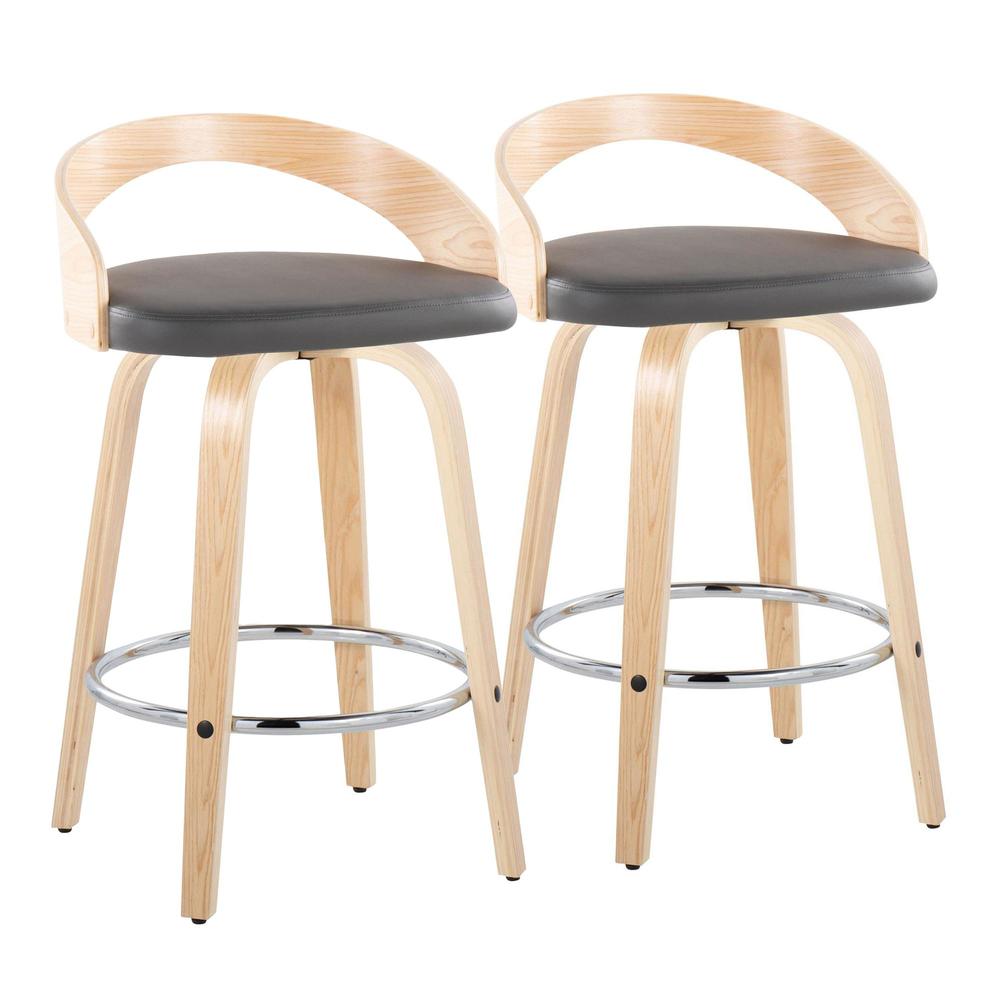 Brown Grotto 26" Fixed-Height Counter Stool - Set of 2. Picture 1