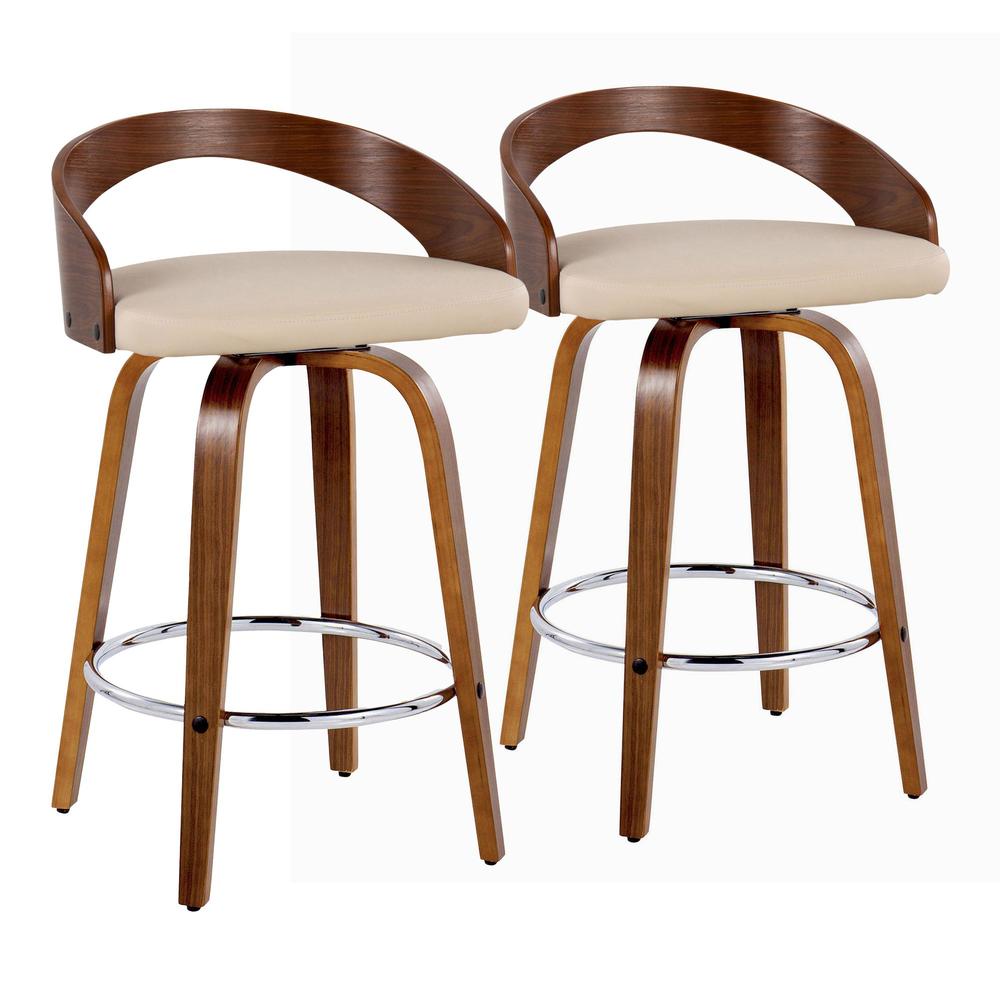 Brown Grotto 26" Fixed-Height Counter Stool - Set of 2. Picture 1