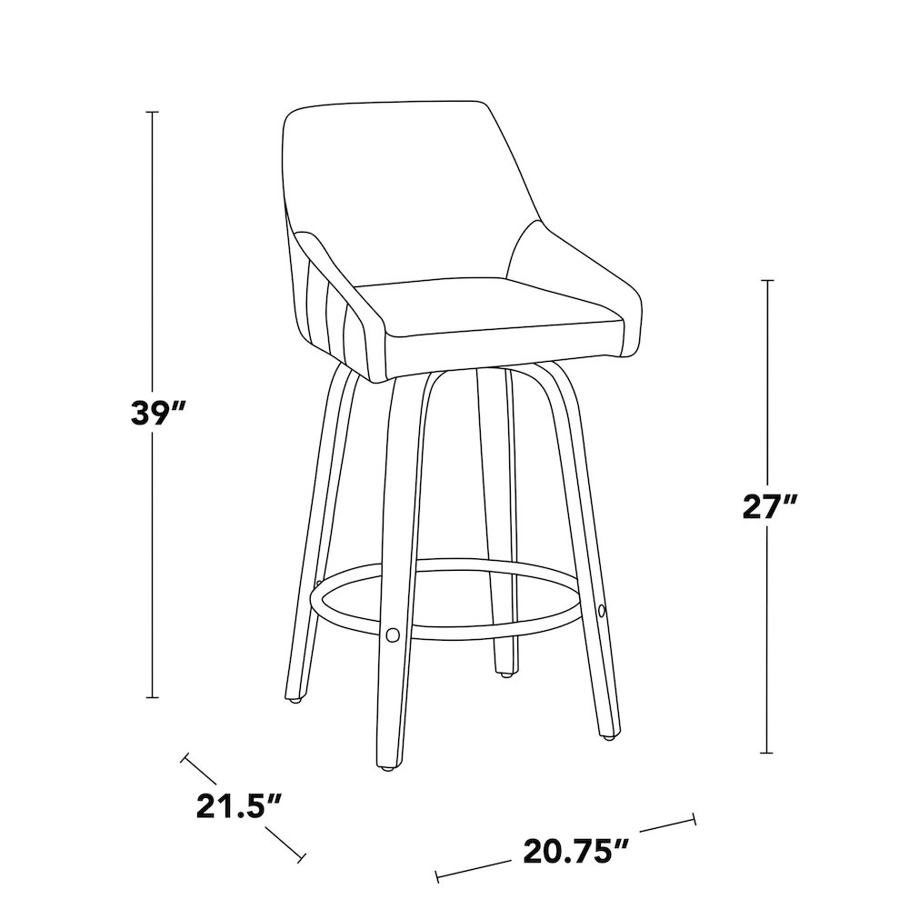 Hannah 26" Fixed-Height Counter Stool - Set of 2. Picture 9