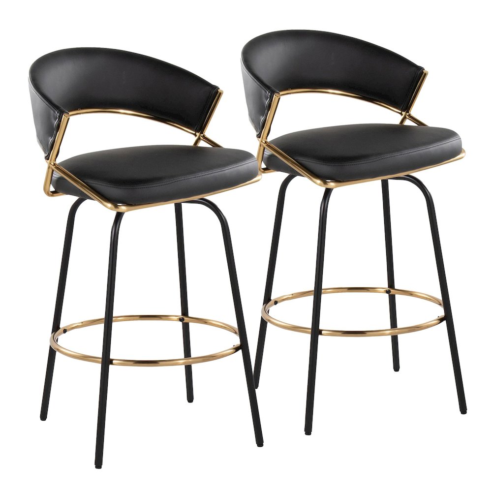 Jie 26" Fixed-Height Counter Stool - Set of 2. Picture 1