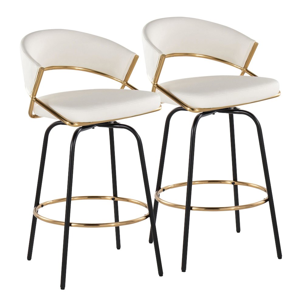 Jie 26" Fixed-Height Counter Stool - Set of 2. Picture 1
