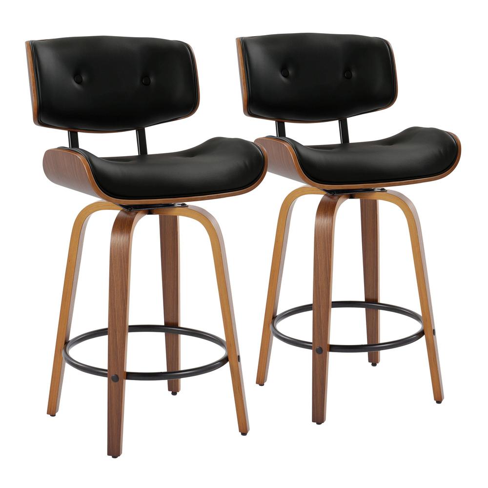 Black Lombardi 26" Fixed-Height Counter Stool - Set of 2. Picture 1