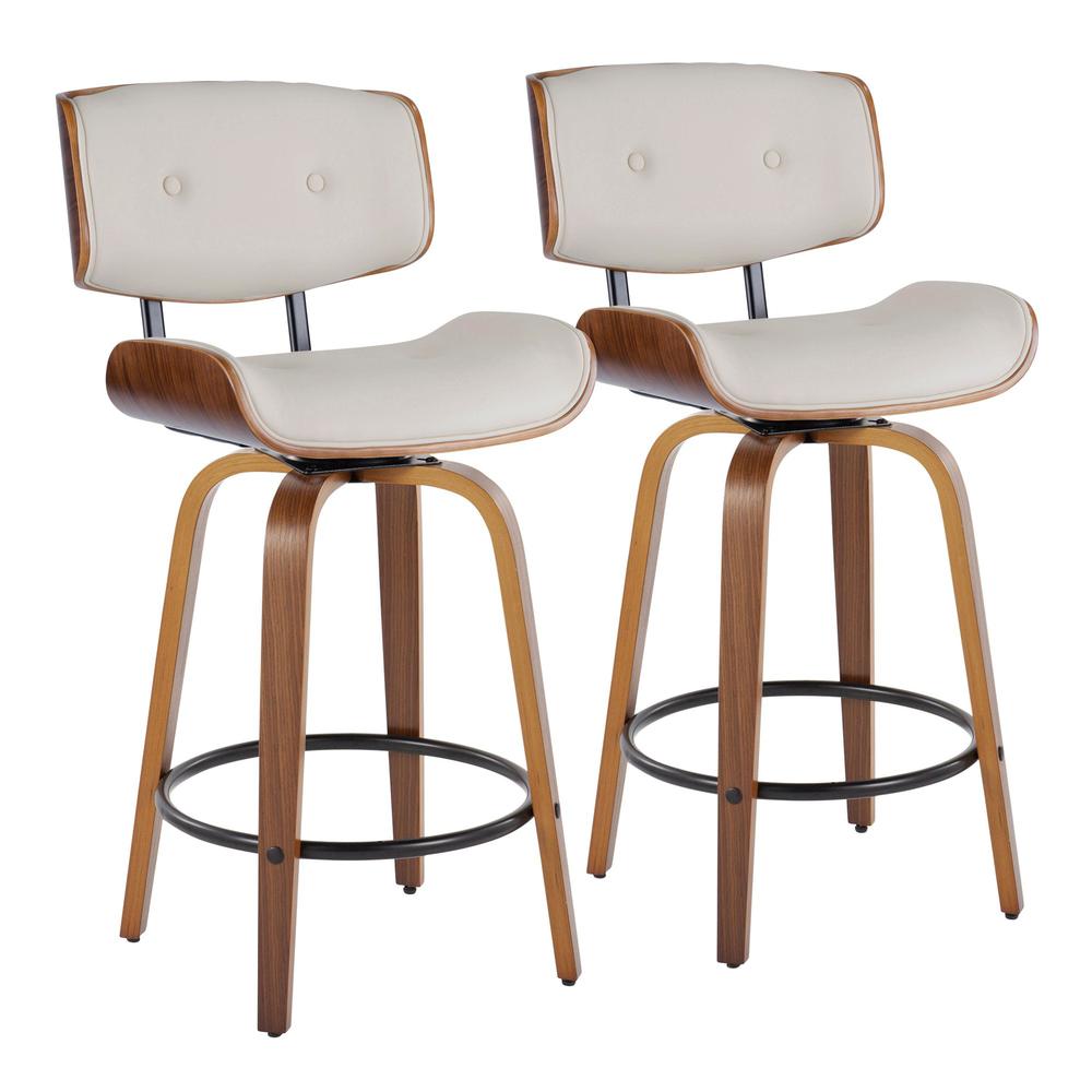 Beige Lombardi 26" Fixed-Height Counter Stool - Set of 2. Picture 1