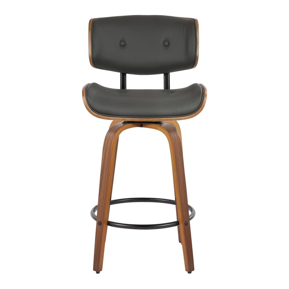 Grey Lombardi 26" Fixed-Height Counter Stool - Set of 2. Picture 6