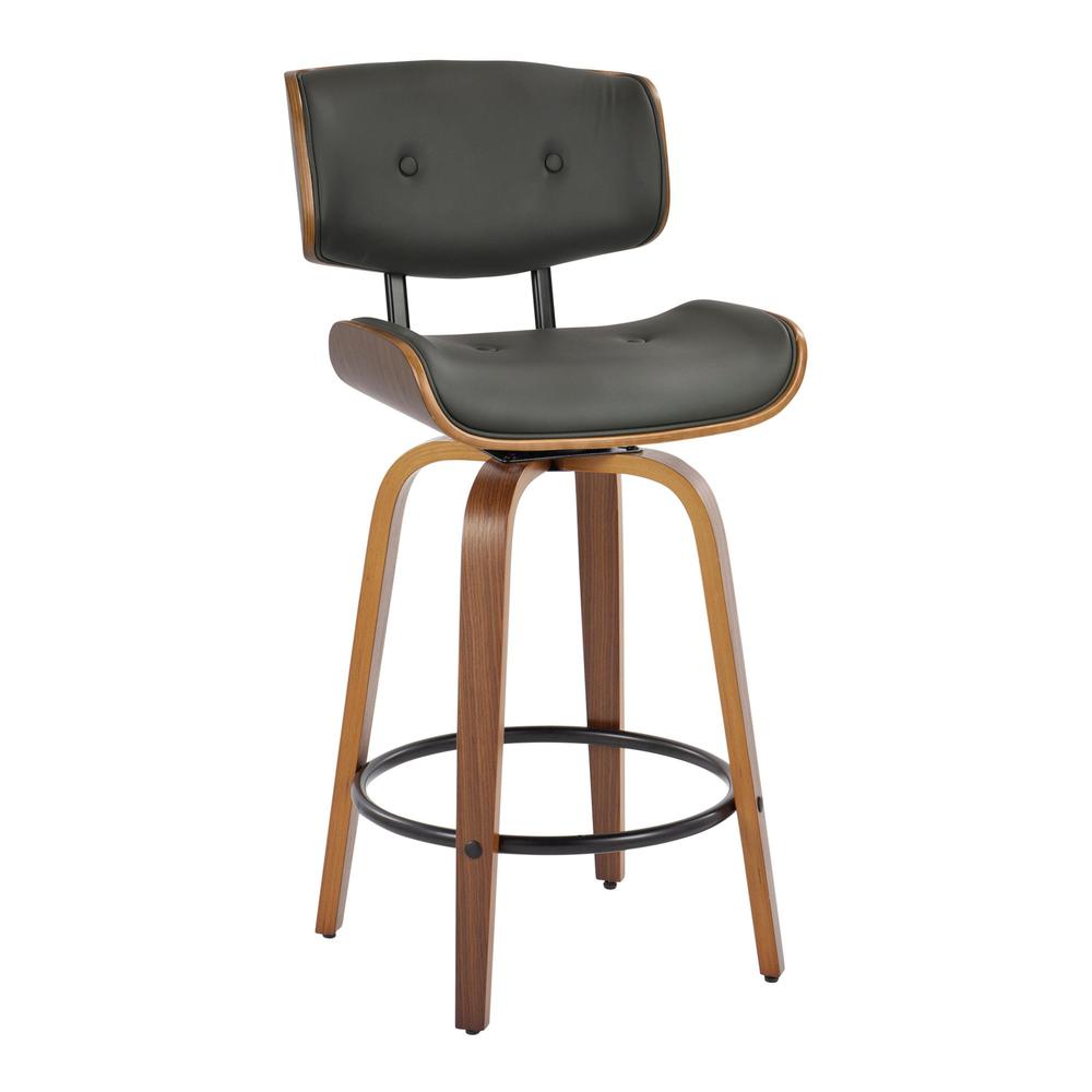 Grey Lombardi 26" Fixed-Height Counter Stool - Set of 2. Picture 2