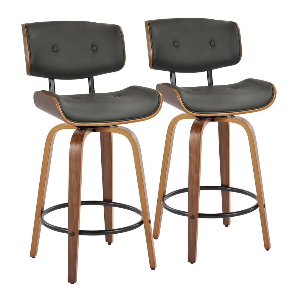 Grey Lombardi 26" Fixed-Height Counter Stool - Set of 2. Picture 1