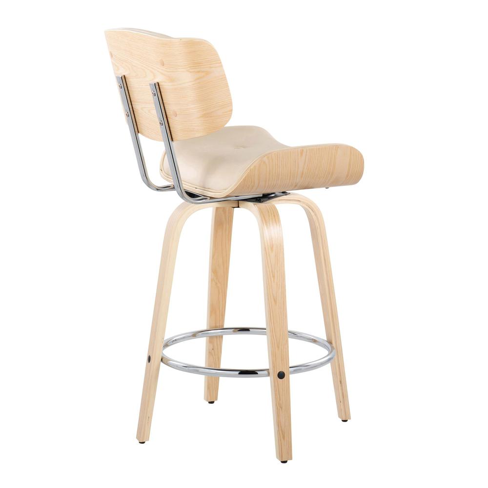 Beige Lombardi 26" Fixed-Height Counter Stool - Set of 2. Picture 4
