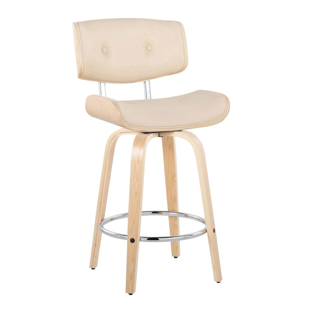 Beige Lombardi 26" Fixed-Height Counter Stool - Set of 2. Picture 2