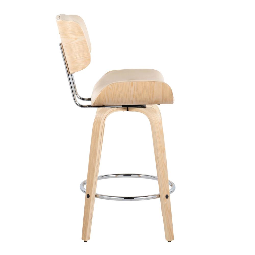 Beige Lombardi 26" Fixed-Height Counter Stool - Set of 2. Picture 3