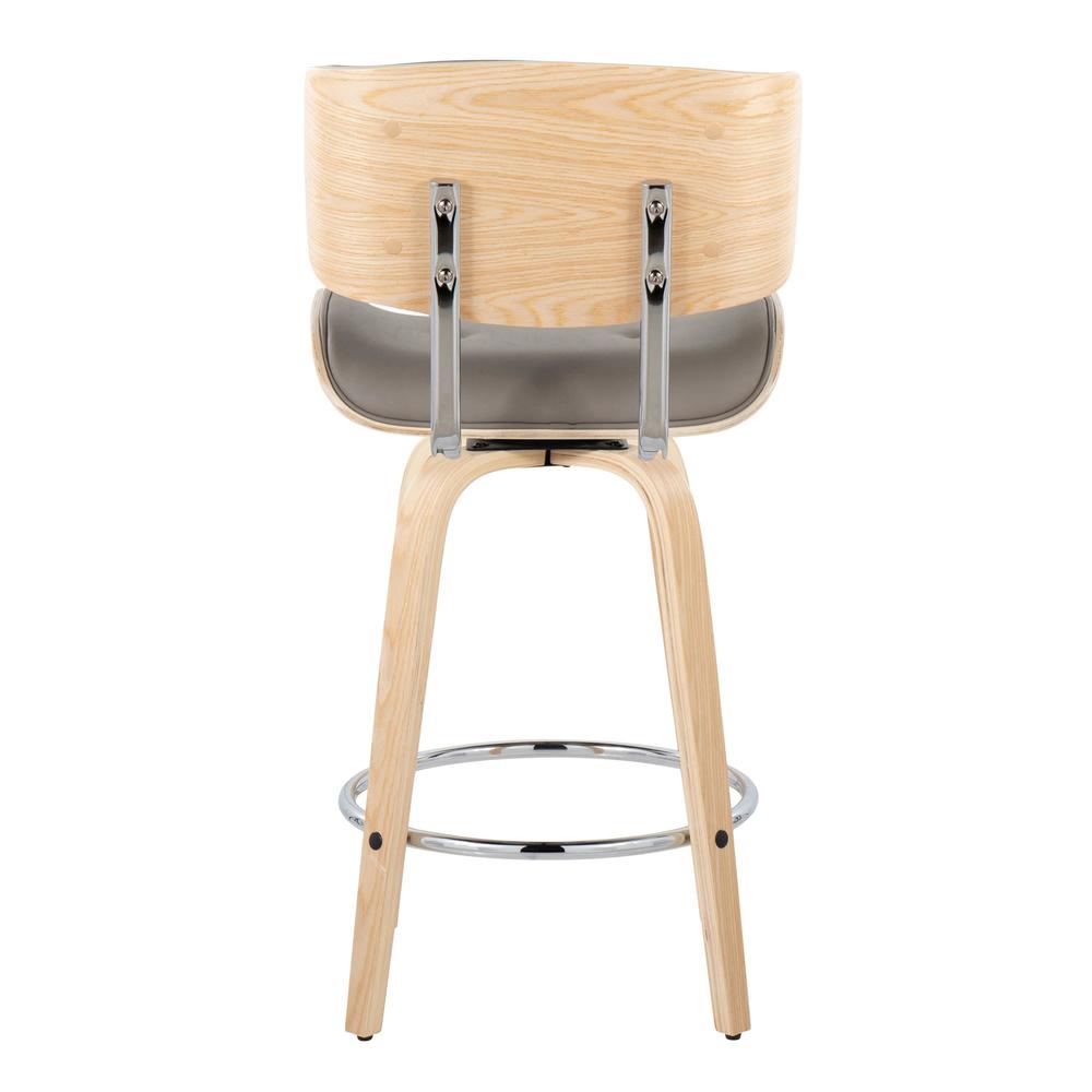Grey Lombardi 26" Fixed-Height Counter Stool - Set of 2. Picture 5