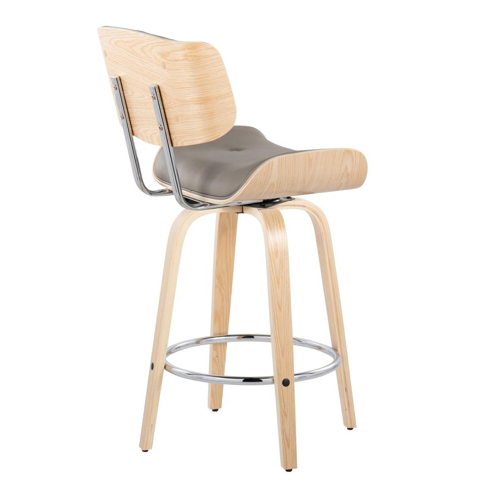 Grey Lombardi 26" Fixed-Height Counter Stool - Set of 2. Picture 4