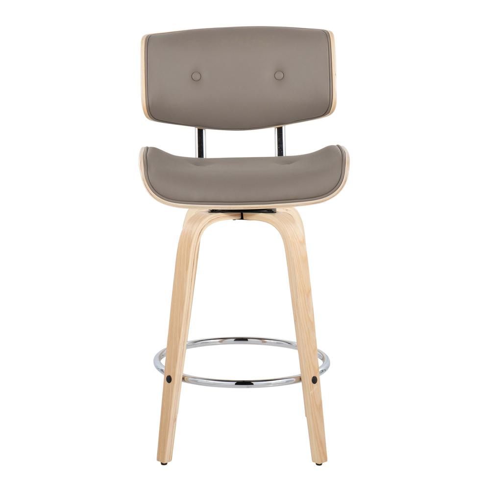 Grey Lombardi 26" Fixed-Height Counter Stool - Set of 2. Picture 6