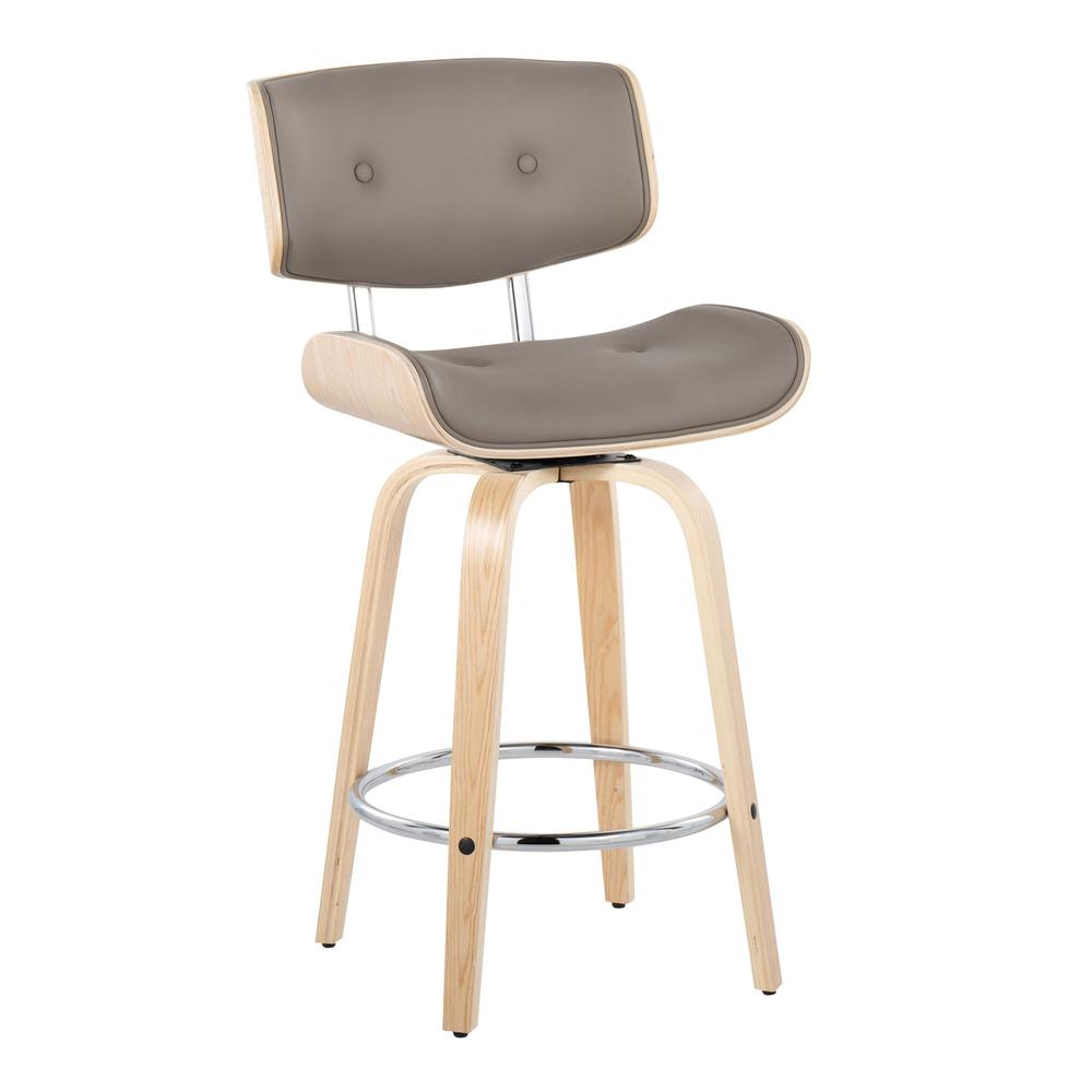 Grey Lombardi 26" Fixed-Height Counter Stool - Set of 2. Picture 2