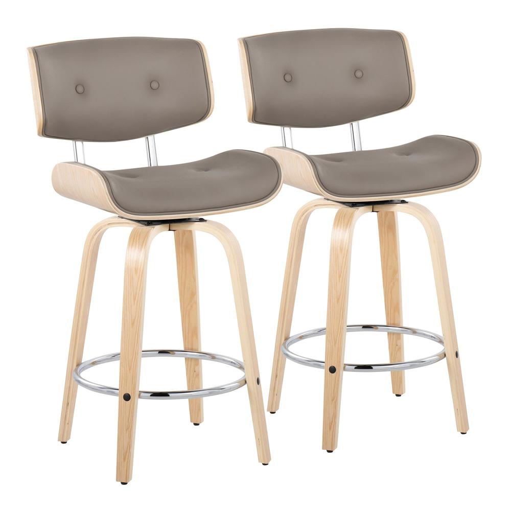 Grey Lombardi 26" Fixed-Height Counter Stool - Set of 2. Picture 1