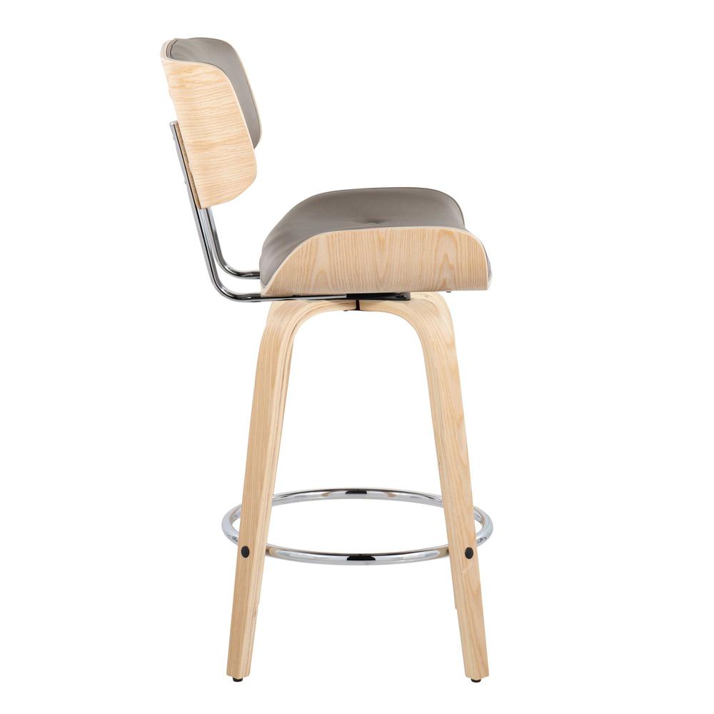 Grey Lombardi 26" Fixed-Height Counter Stool - Set of 2. Picture 3