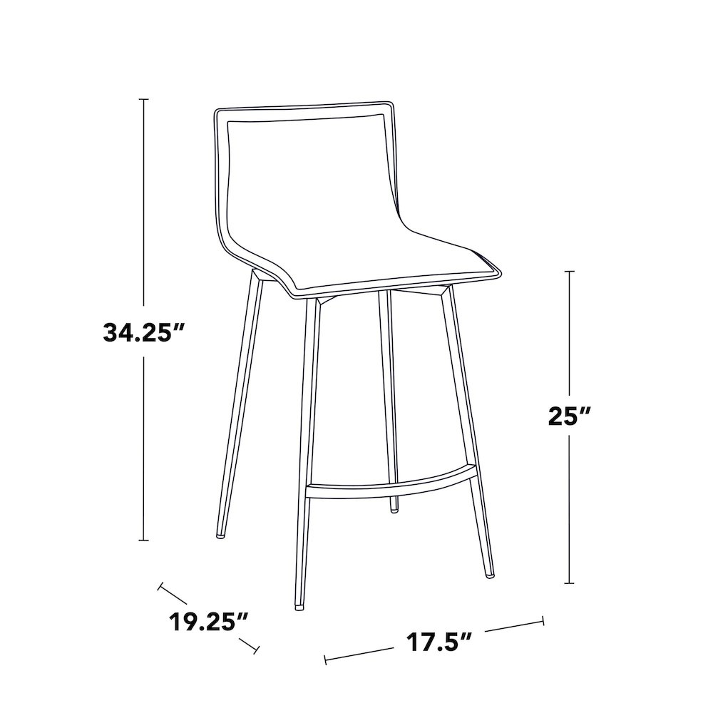 Mara Upholstered 26" Fixed-Height Counter Stool - Set of 2. Picture 12