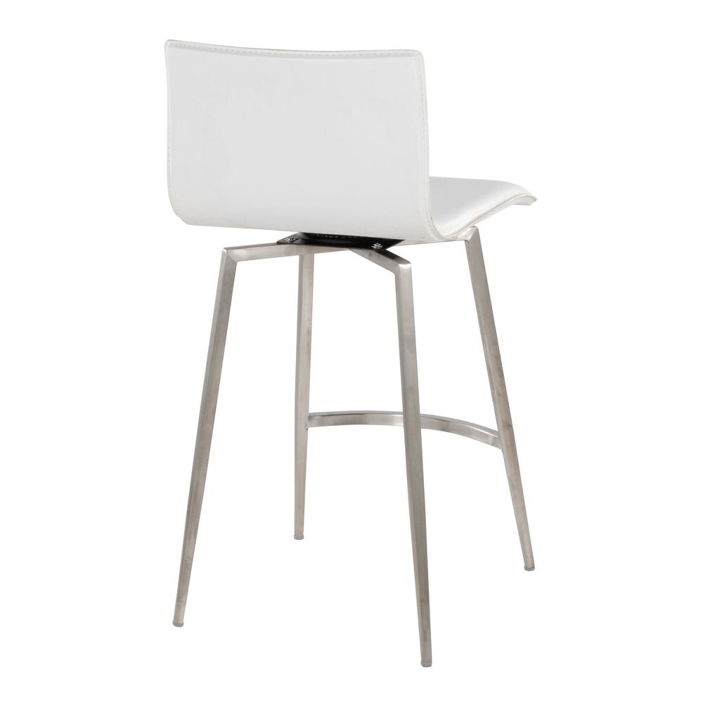 Silver Mara Upholstered 26" Fixed-Height Counter Stool - Set of 2. Picture 4