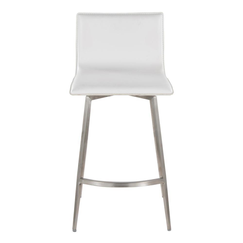 Silver Mara Upholstered 26" Fixed-Height Counter Stool - Set of 2. Picture 6