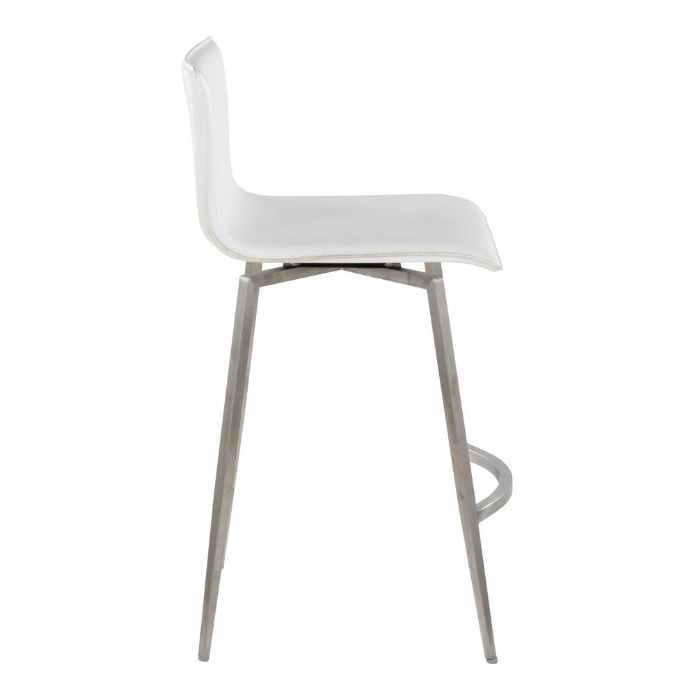 Silver Mara Upholstered 26" Fixed-Height Counter Stool - Set of 2. Picture 3