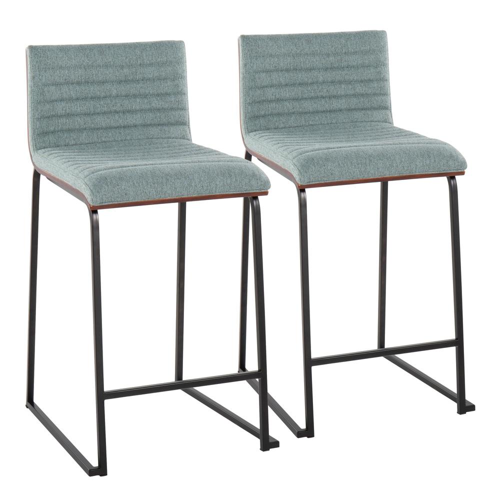 Black Mason Mara 26" Fixed-Height Counter Stool - Set of 2. Picture 1
