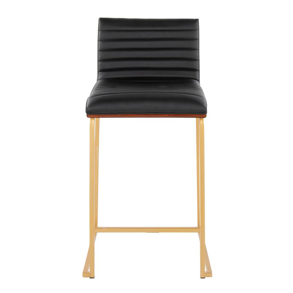 Gold Mason Mara 26" Fixed-Height Counter Stool - Set of 2. Picture 6