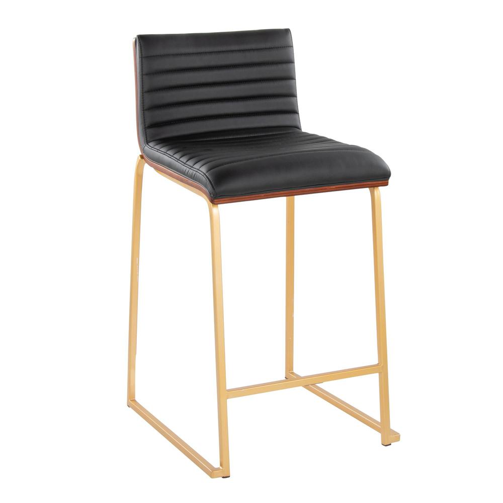 Gold Mason Mara 26" Fixed-Height Counter Stool - Set of 2. Picture 2