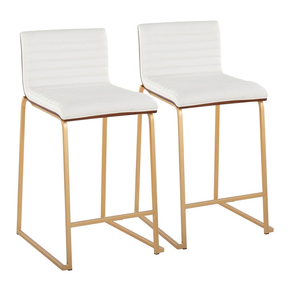 White Mason Mara 26" Fixed-Height Counter Stool - Set of 2. Picture 1